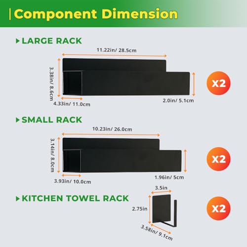 Magnetic spice rack set for refrigerator, space saver with rack | Strong magnetic shelf for fridge, extra storage | Seasoning organizer for Kitchen - view 7