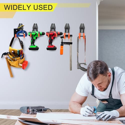 2 Pack Garage Hooks Heavy Duty Storage Organizer Wall Mount Power and Garden Tool Hangers, for Hanging Ladders, Ropes, Hose, Bulk Items - view 6