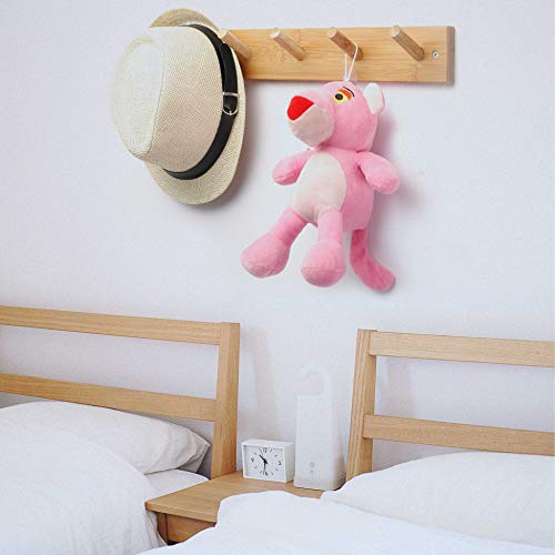 Coat Rack Wall Mounted,16" Hole to Hole,Coat Hanger Wall Mount with 5 Hooks for Hanging Coats,Hook Rack Peg Rail for Hats,Jacket,Clothes,Towels,Natural - view 3
