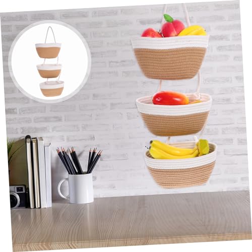 Cotton Rope Wall Hanging Large Capacity Organizer, Storage Basket - view 3