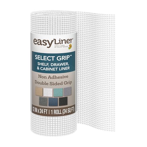 EasyLiner Shelf Liner Non Adhesive, 12 in x 24 Ft, Select Grip White