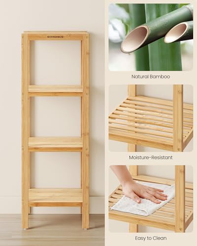 4-Tier Bamboo Shelf, Freestanding Bathroom Storage Rack - view 5