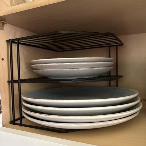 3-Tier Kitchen Corner Shelf Rack Counter and Cabinet Organizer, 9x9x7.5 Inch Metal Wire Kitchen Counter Pantry Cabinet Organizer and Storage Shelf for Plates, Cups, Dishes - view 5