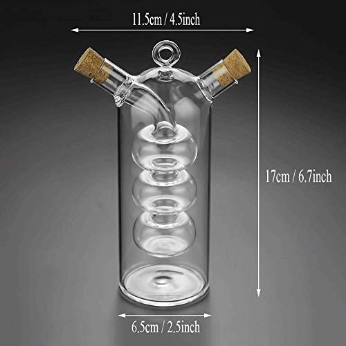 Olive Oil and Vinegar Dispenser Cruet Bottles, 2 in 1 Transparent Dual Glass for Kitchen Cooking Container - view 3