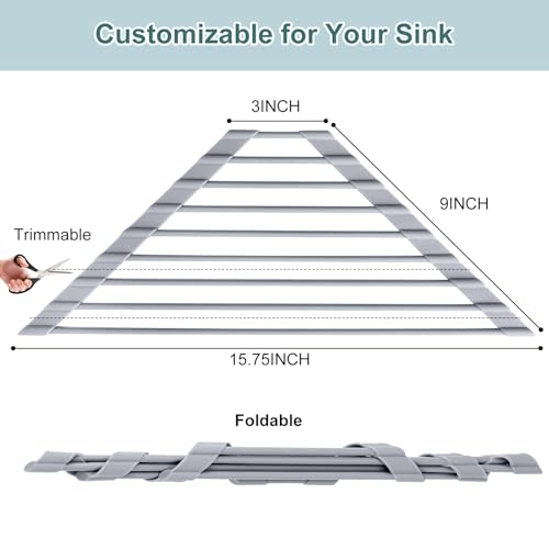 Triangle Roll Up Dish Drying Rack Over The Sink, 2025 Anti-Rust Sink Drying Rack with Full Silicone Wrapped for Top of Corner, Anti-Slip Organizer for Kitchen - view 2