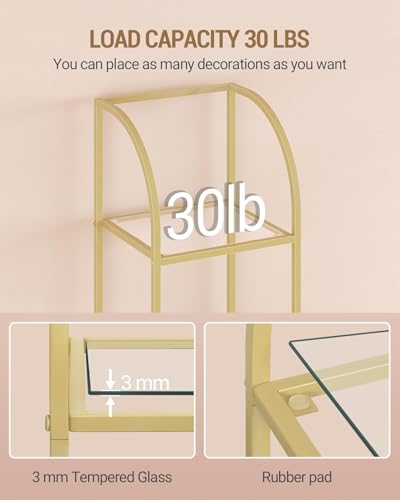 Bookcase Bookshelf, Tempered Glass Arched Bookshelf - view 4
