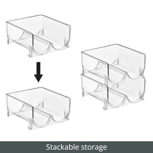 Plastic Stackable 2 Bottle Storage Holder Rack Organizer for Home, Kitchen Countertop, Cabinet, and Pantry - Holds Water Bottles, Perfect for Tumbler Cup - 4 Pack - Clear - view 5