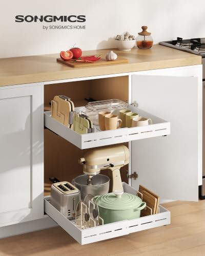 2 Pack Expandable Pull Out Cabinet Organizer 21"Deep 3 Rail Slide - view 3