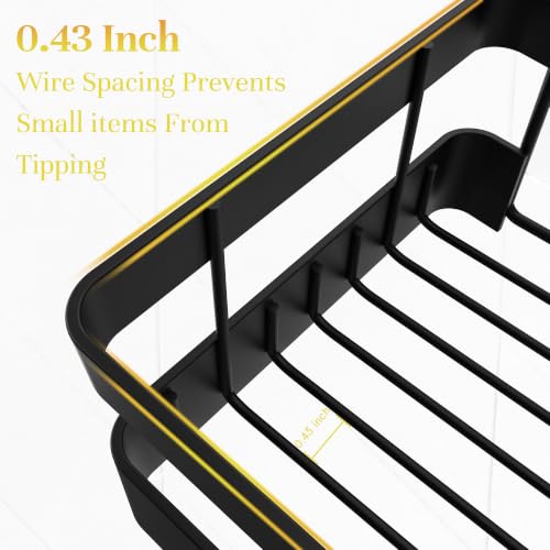 Heavy-Duty Adhesive Shower Caddy, Black Organizer - view 4