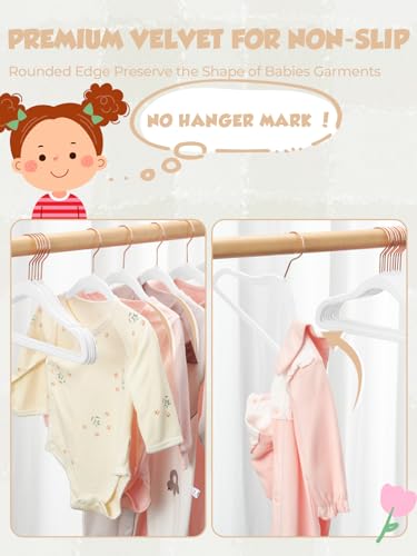 11.8" Premium Baby Velvet Hangers for Closet, 50 Pack, White - view 2