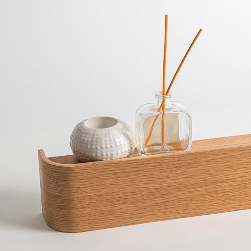 Kazai. Wall-Mounted Coat Rack 'Toke' - Modern Design Coat Rack with Hidden Wall Hooks - Solid Wood Veneer Panel Coat Hanger - Oak - view 5