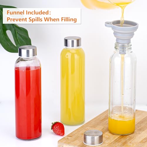 Glass Water Bottles with Stainless Steel Lids 24 oz, Set of 3 - view 6