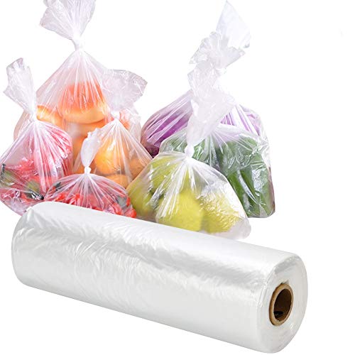 Food Storage Bags, 1 Roll 16 x 20 Plastic Produce Bag on a Roll Fruits, Vegetable, Bread, Food Storage Clear Bags, 350 Bags
