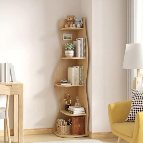 5-Tier S-Shaped Corner Shelf, Freestanding Curved Display Rack - view 6