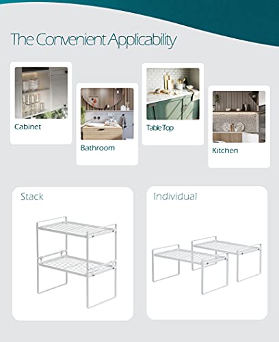 Cabinet Shelf Organizer, Pantry Shelf Rack, White 13x8.3x7.3 - view 4
