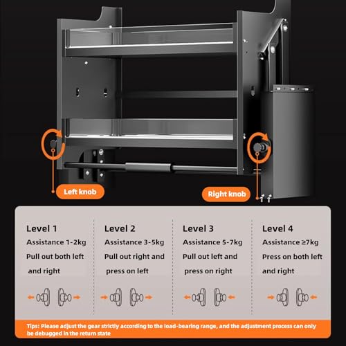 Pull Down Kitchen Cabinet Shelf System, Adjustable 600mm Storage Solution for Kitchen & Cafe, Space-Saving Cabinet Organizer, Easy Access Shelving for Upper Cabinets - view 5