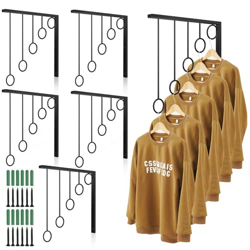 6 Pcs Wall Mounted Clothing Rack for Boutique Retail Store