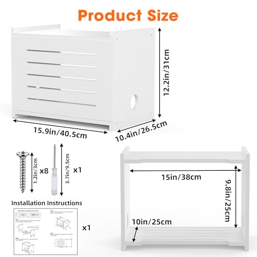 Wooden WiFi Router Storage Box for Routers Up to 9.8" Tall, Need Assembly - view 2
