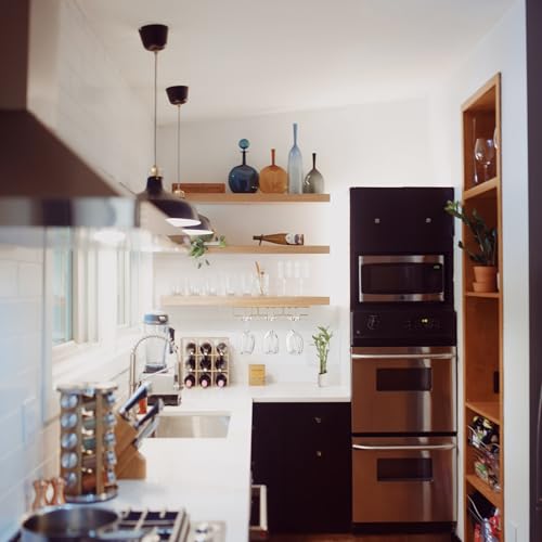 Wine Glass Rack - Under Cabinet Stemware Wine Glass Holder - Wine Glasses Storage Hanger Metal Organizer for Cabinet Kitchen Bar (Champagne Gold, 4 Rows 2 Pack) - view 6