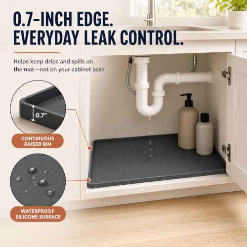 25“ x 19“ Waterproof Under Sink Mat for Bathroom,Kitchen,Pet Feeding Mat - view 3