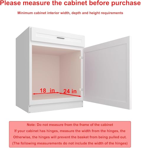 Pull Out Cabinet Organizer,Slide Out Kitchen Cabinet Storage Shelf and Drawer Organizer NEED 18" W and 22" D Cabinet, Chrome Finish (17 * 21 in) - view 3