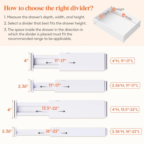 2.36" Upgrade Kitchen Drawer Dividers, Adjustable Drawer Organizer - view 3