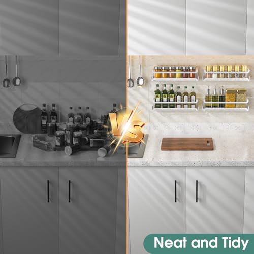 4 Pack Wall Mounted Spice Rack for Kitchen Cabinet,RV,Camper,White - view 7