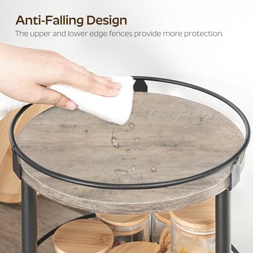 Lazy Susan Organizer, Rotating Spice Rack, 2 Tier Spice Turntable Organizer, Industrial Turntable Spice Holder, for Kitchen Countertop and Cabinet, Compact and Versatile, Greige SR22BG - view 5
