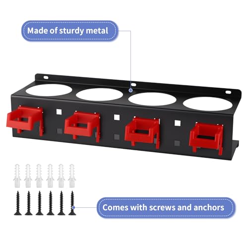 Spray Bottle Holder Wall Mount, Detailing Bottle Organizer, Spray Bottle Rack with 4 Holes and 4 Hooks - view 3