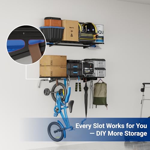 2-Pack 1x4ft 12-inch-by-48-inch Wall Shelf Garage Storage Rack Wall Mounted Floating Shelves, Black, Classic Series - view 5