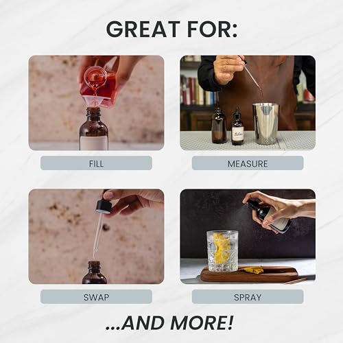 Amber Glass Bottles, 2 Ounces with Funnel, Amber Color, 6-Pack - view 4