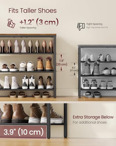 4-Tier Shoe Rack, 15-20 Pairs, Metal Mesh - view 3