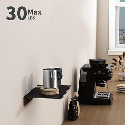 8 inch Small Floating Shelf for Wall Organizer & Storage, Mini Display Shelf, Metal Wall Shelf for Bathroom, Living Room, Kitchen, Bedroom(Matte Black) - view 5