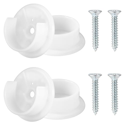 4pcs Closet Rod Holders, Plastic Tension Pole Bar Sockets for Rail