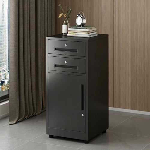 Modern Lockable Office File Cabinet, Metal Steel Storage Solution for Home & Office, Secure Filing System with Adjustable Shelves, Stylish & Durable Design