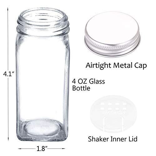 Spice Rack Organizer with 32 Glass Spice Jars and 396 Spice Labels - view 7
