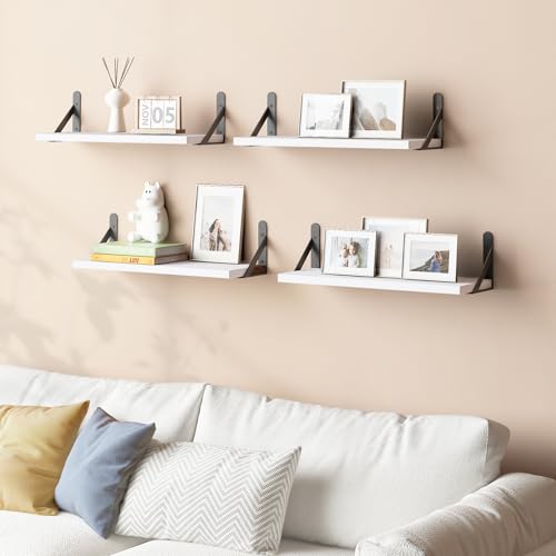 16.5 Inch Floating Shelves for Wall Home Decor, White, Set of 6 - view 2