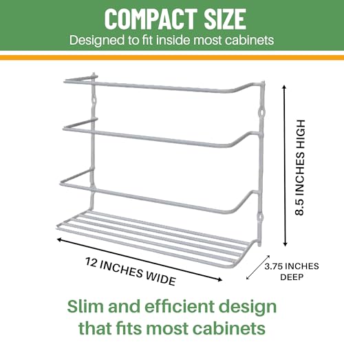 Kitchen Wrap & Food Bag Organizer Wall/Cabinet Mount, 2-Pack, White - view 5