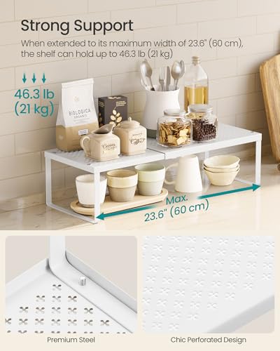 Spice Rack, Expandable Kitchen Countertop Shelf, Steel, Set of 1 - view 4