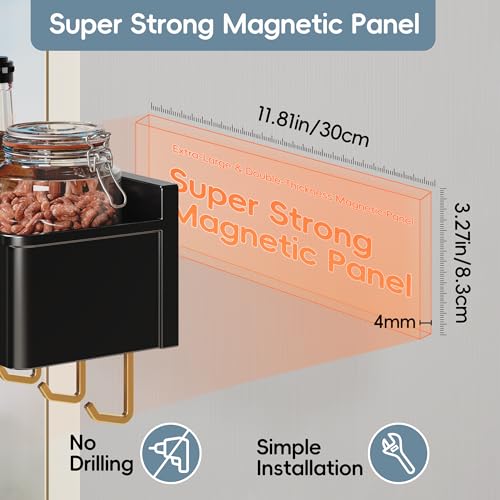 Magnetic Spice Rack for Refrigerator 2 Pack with Optional Hooks - view 4