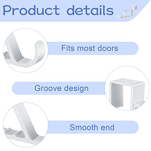 Space Saving Plastic Over Door Hooks Door Hanger Hooks Multi Hanging Storage Organizers Door Hangers Door Towel Hooks for Coats, Towels, Bags, Hats, Scarves Home Accessories (White,4 Pieces) - view 3