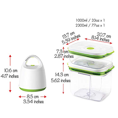 Vacuum Seal Food Storage System - Reusable Containers Starter Set & 2 Large Stackable Containers for Freshness (Pump Not Included) - view 2