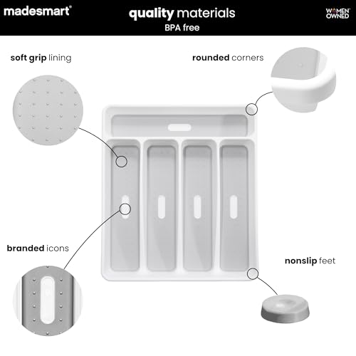 Classic 5 Compartment Silverware Tray, White - view 4