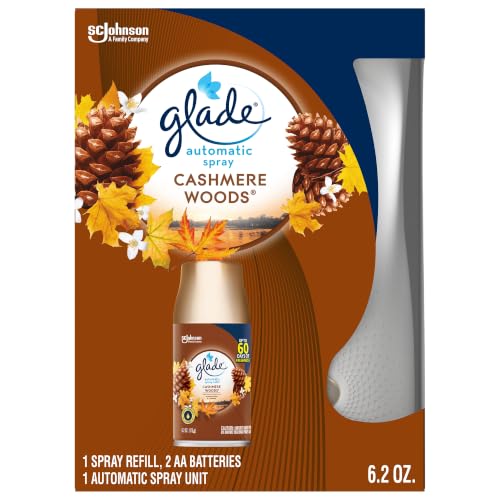Automatic Spray Refill and Holder Kit, Air Freshener for Home and Bathroom, Cashmere Woods, 6.2 Oz