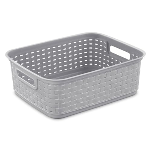 Short Weave Basket Bin for Clothing and Laundry Storage, 12-Pack