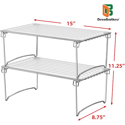 Stackable Cabinet Shelf Organizer, 2 Pack, Chrome - view 6