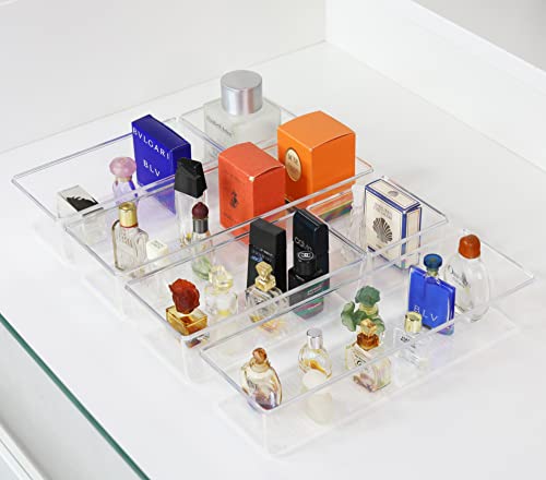 Clear Desk Drawer Organizer, Assorted Sizes, 6 Packs - view 3