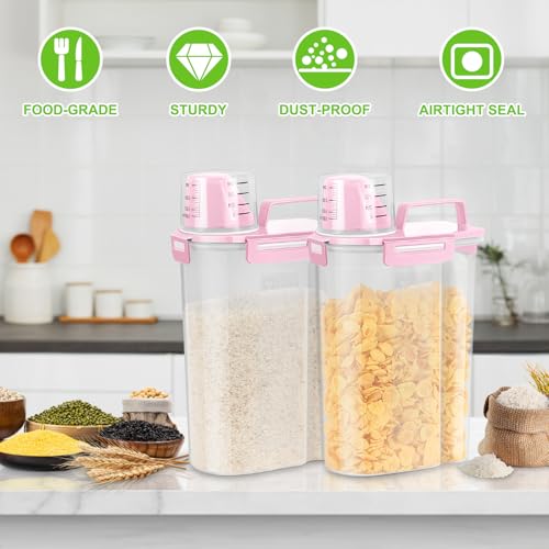 Rice Storage Container 5 Lbs, Small Airtight Dry Food Container for Flour Cereal Pasta Kitchen Pantry Organization -Red - view 7