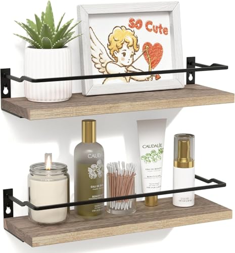 Floating Shelves Bathroom, Small Wall Shelf Over Toilet 2 Set