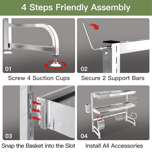 Over The Sink Dish Drying Rack, Extra Large Capacity Dish Drainer - view 6